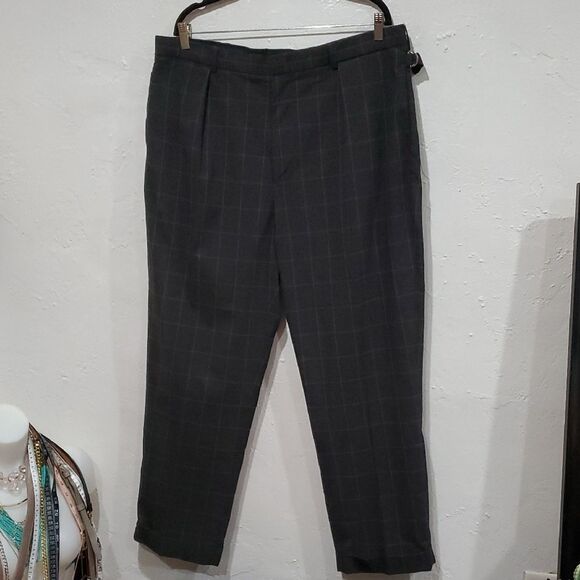 Vintage Polo Golf Buckle Back Pleated Pants with Windowpane Plaid Size 40x30 - Picture 1 of 15